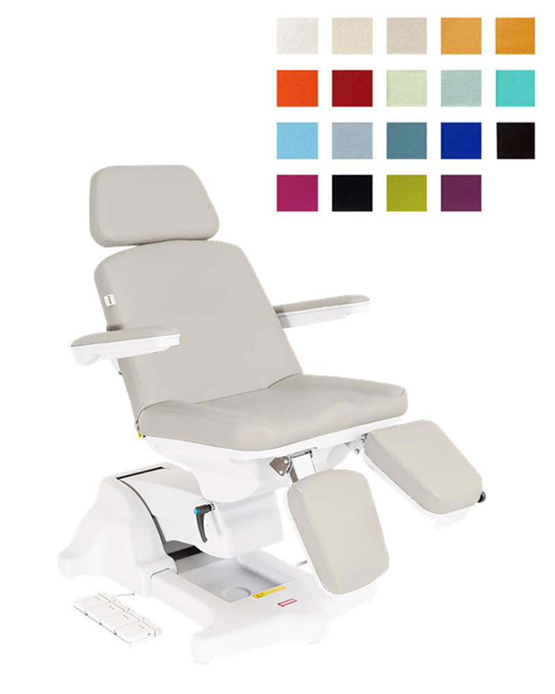 Baehr fotel podologiczny Maxima V z laczonymi podnozkami inny kolor