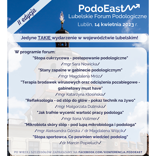 14 kwietnia 2023 – II edycja konferencji PodoEast Lubelskiego Forum Podologicznego