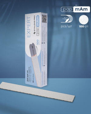 Staleks PRO EXPERT 22 zestaw białych, wymiennych nakładek wsuwanych, gradacja 100, 50 szt.
