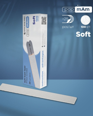 Staleks PRO EXPERT 22 zestaw białych, wymiennych nakładek wsuwanych soft base, gradacja 100, 25 szt.