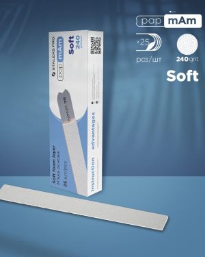 Staleks PRO EXPERT 22 zestaw białych, wymiennych nakładek wsuwanych soft base, gradacja 240, 25 szt.