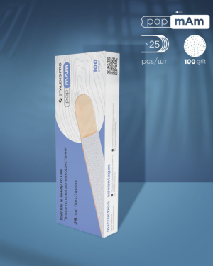 Staleks PRO EXPERT 22 zestaw białych, wymiennych nakładek na drewnianych bazach, gradacja 100, 25 szt.