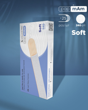 Staleks PRO EXPERT 20 zestaw białych, wymiennych nakładek soft base na drewnianych bazach, gradacja 240, 25 szt.